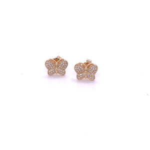 14kt Gold small Butterfly Stud