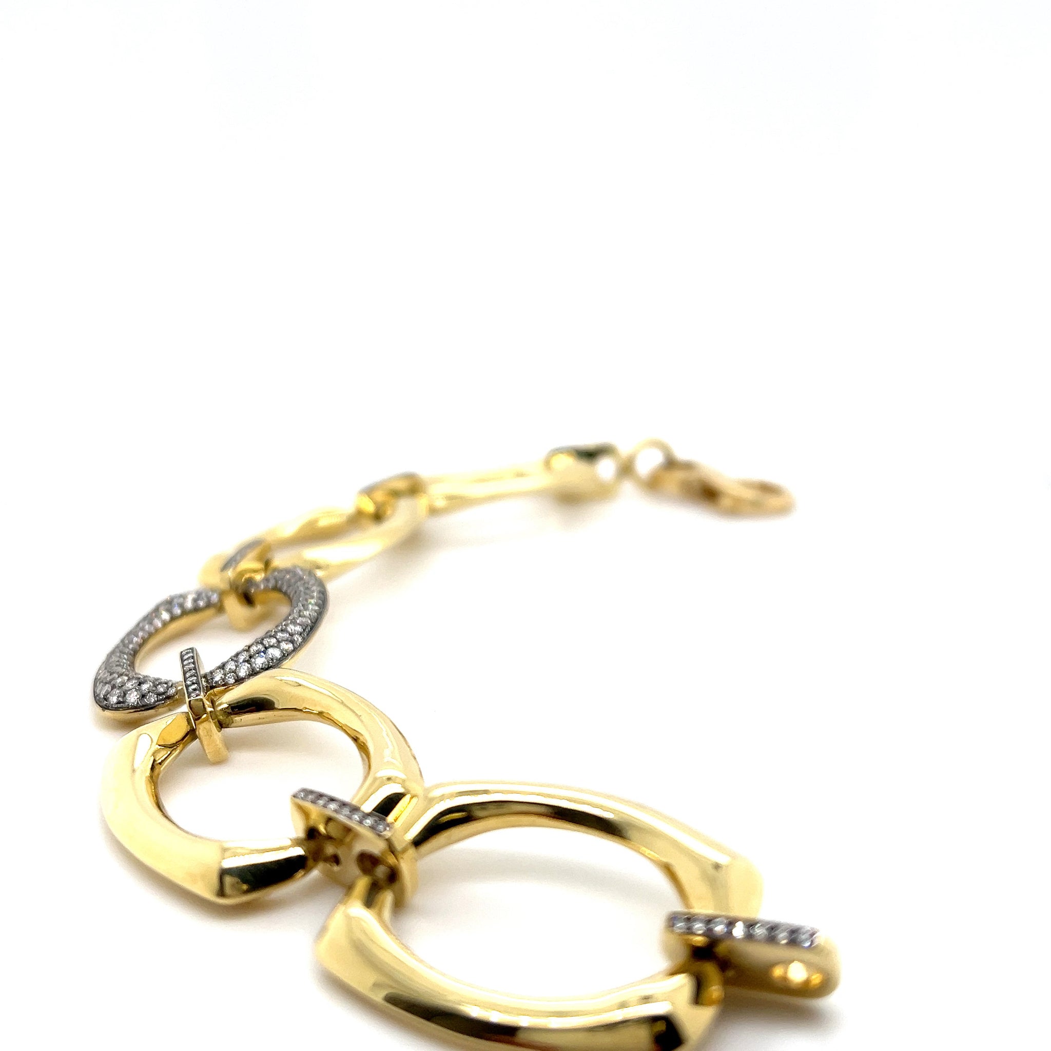 18kt Green Gold Solid Mid Link Large Bracelet