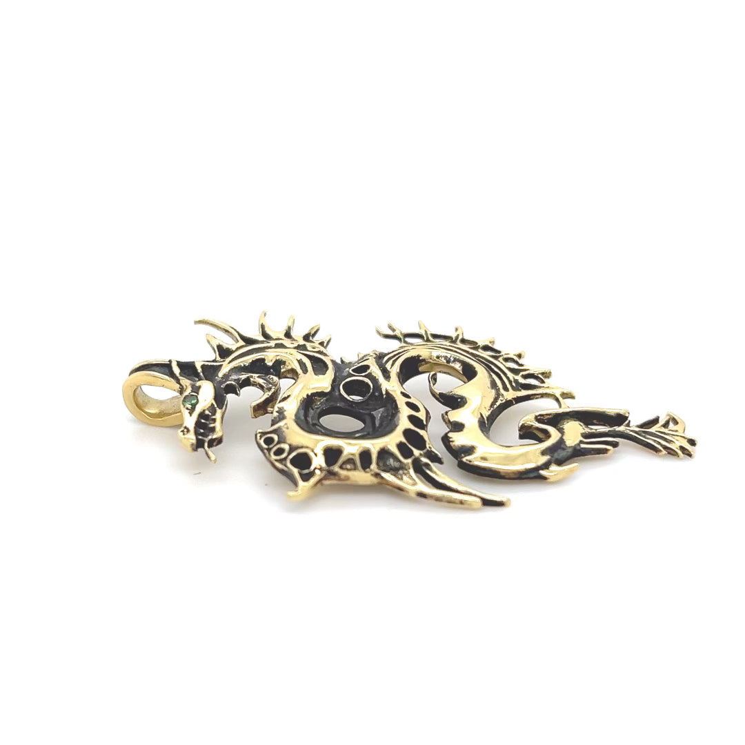 Large Dragon Charm in 18kt Green Gold