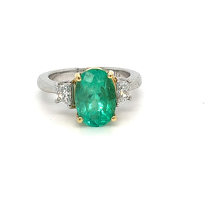 18kt and Platinum Emerald Ring
