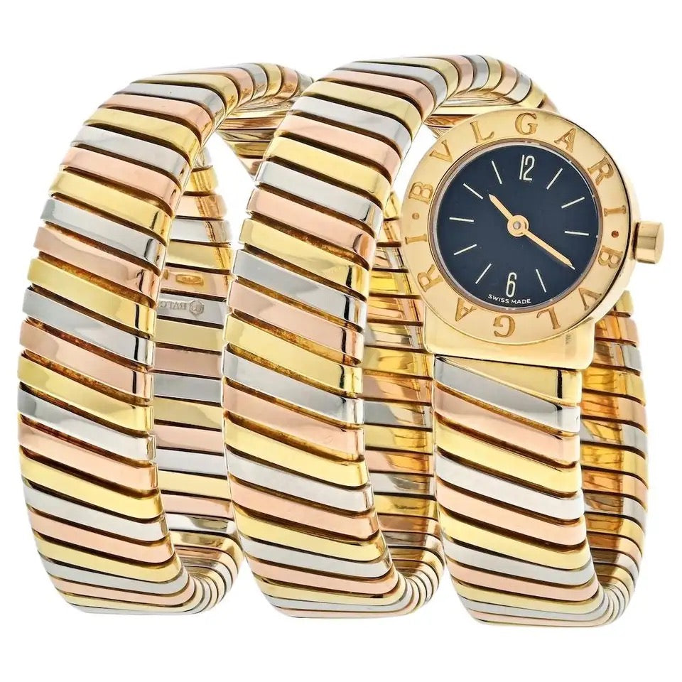 Tri-Color Bulgari Tubogas 18kt Yellow, Rose and White Gold – Glenn