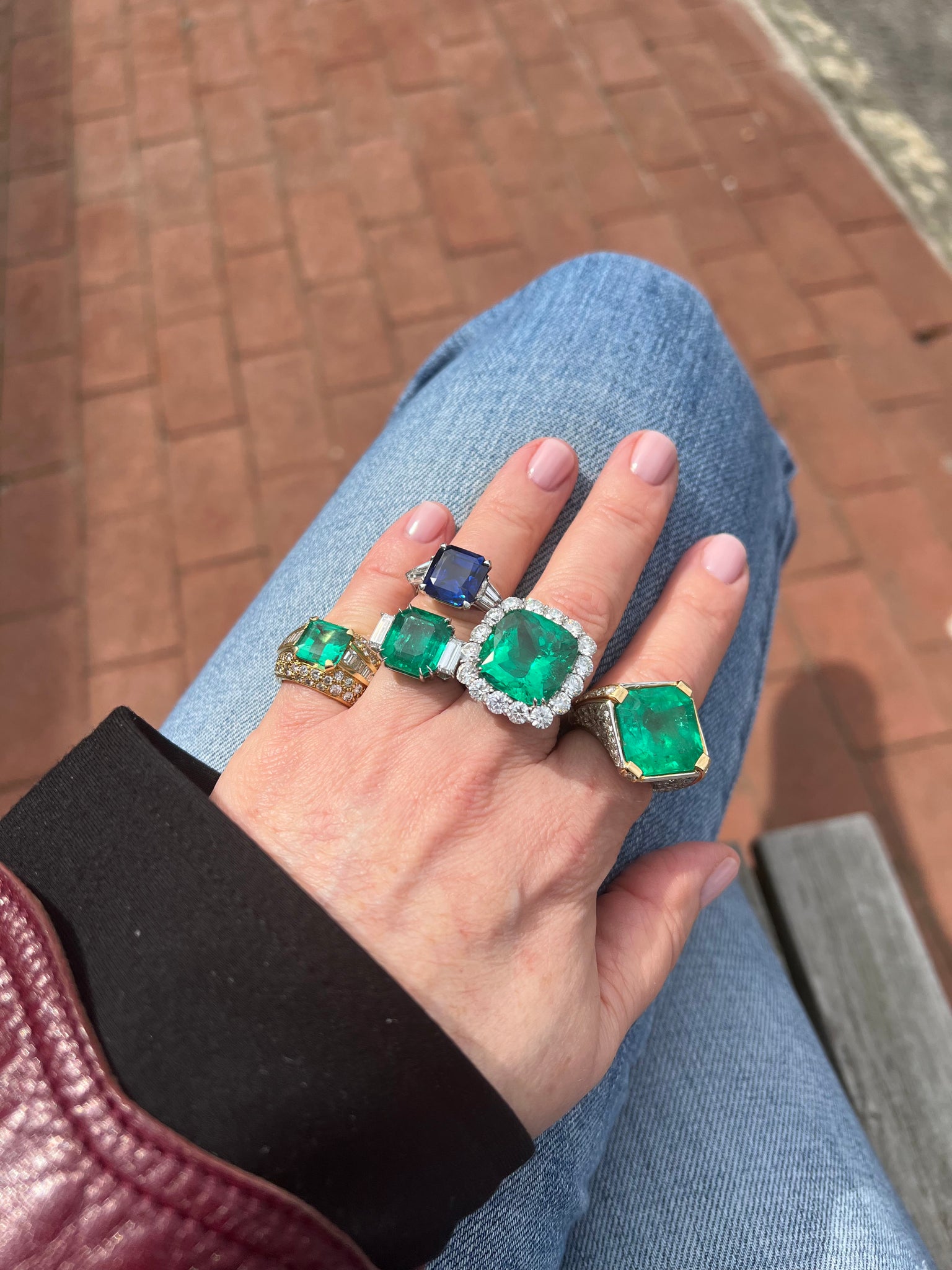 7.85 carat Colombian Emerald Minor Ring