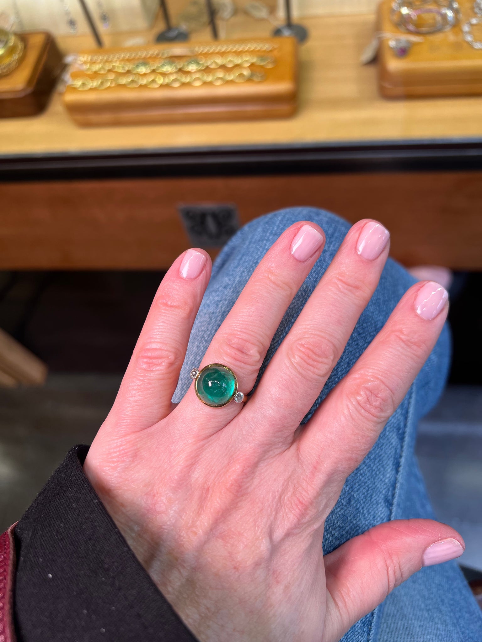 One-of-a-kind Colombian Emerald Cocktail Ring