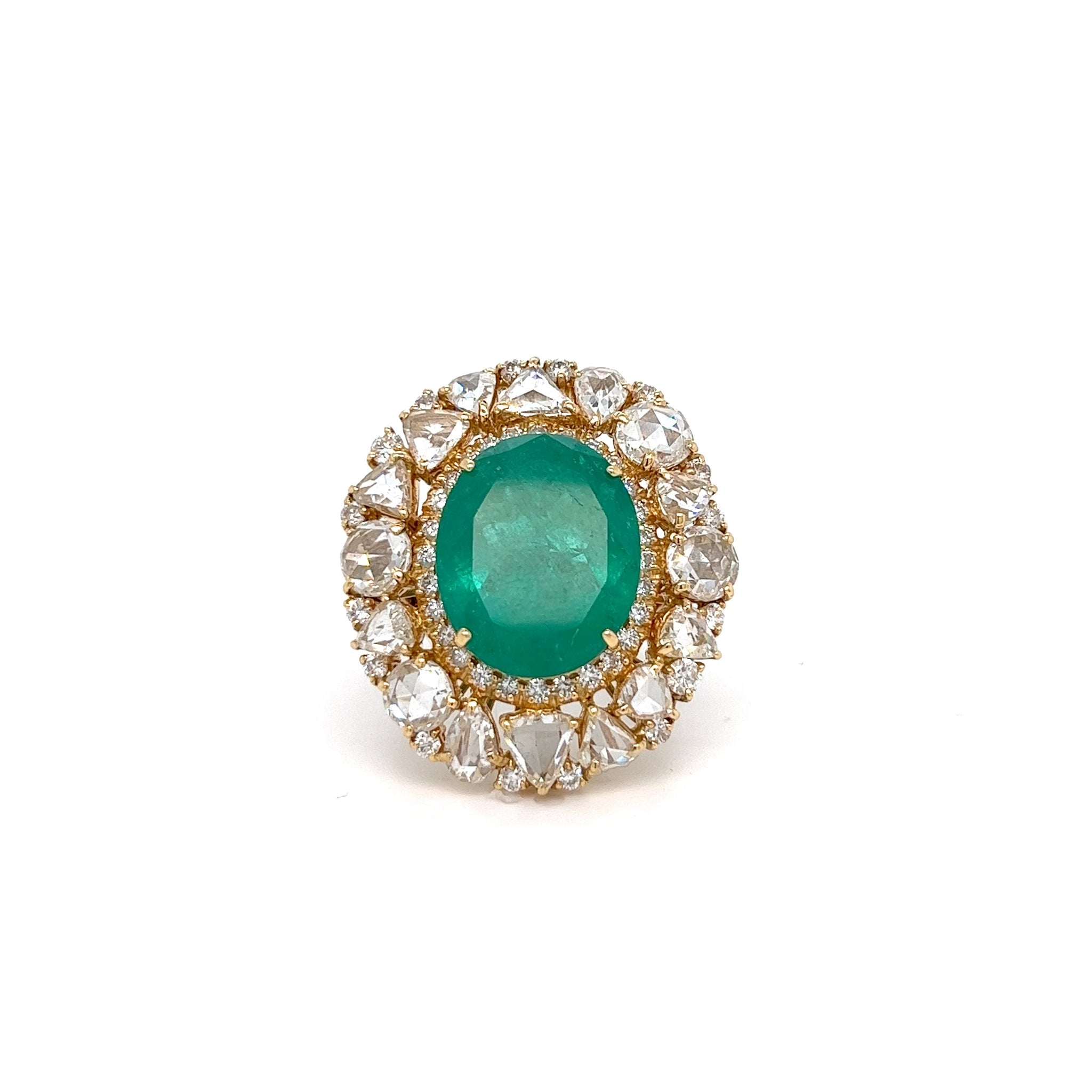 18kt Oval Emerald Cocktail Ring