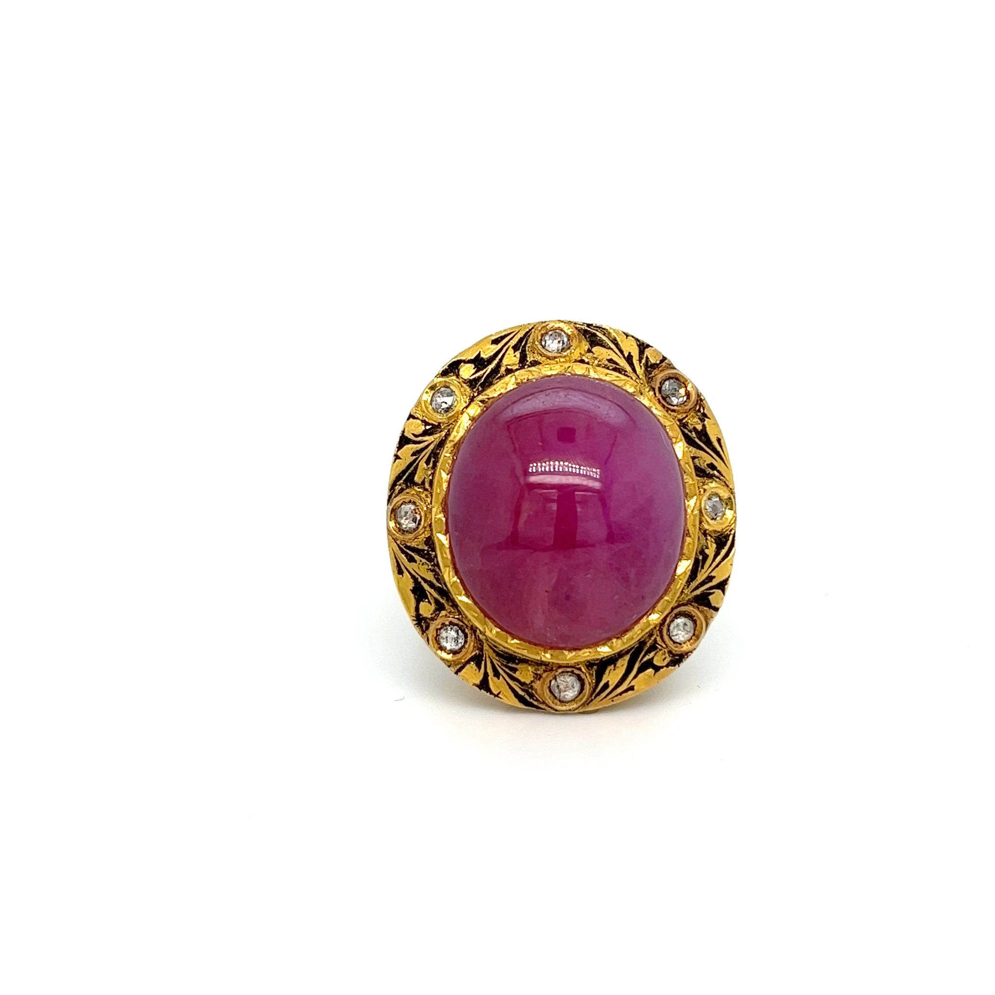 22kt Gold Cabochon Ruby Ring