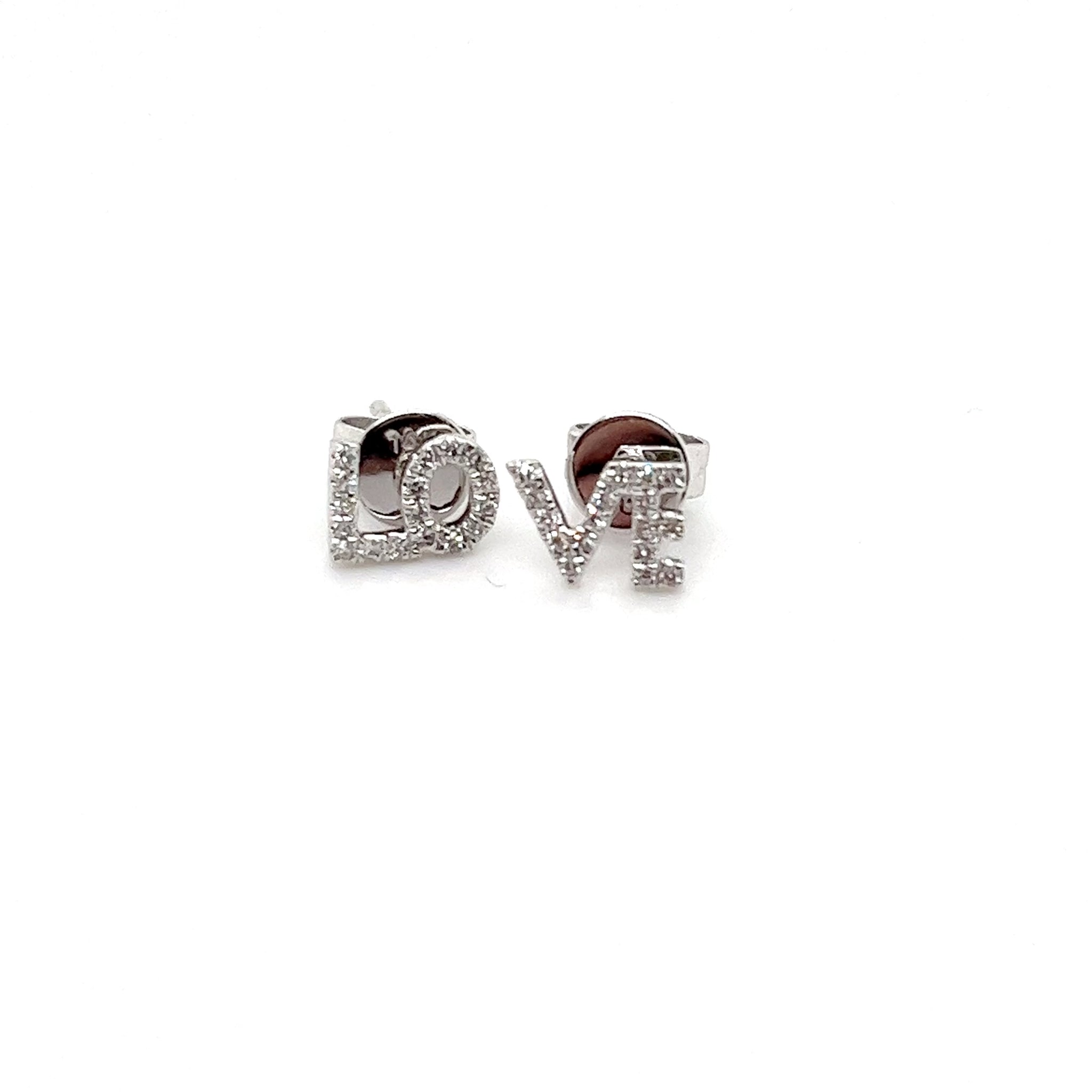 'Lo-ve Stud' 14kt White Gold with Diamonds