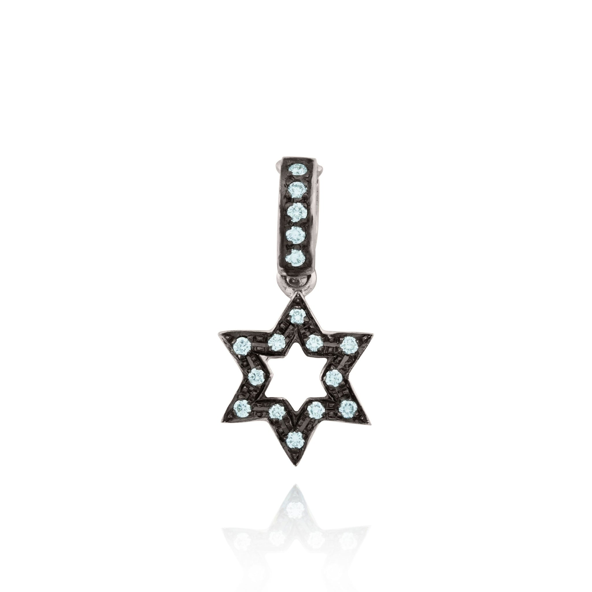 18kt Gold Pave' Diamond Jewish Star Charm