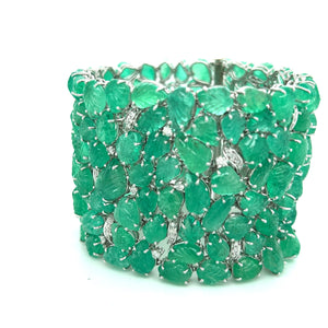 Wide Emerald Bracelet