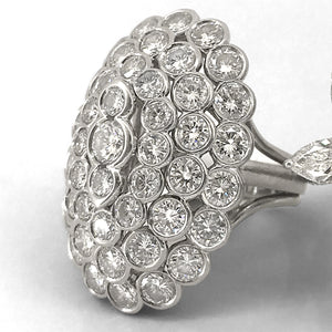 Estate Cartier 'Bombe' 18kt White Gold Diamond Ring
