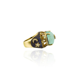 One-of-a-Kind Emerald Heaven + Earth Cocktail Ring