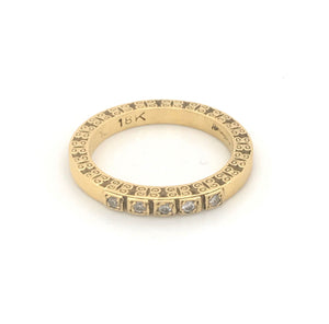 Individually Boxed and Millgrained 5 Pave' Thin Eternity Band