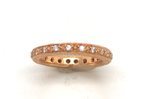 20kt Rose Gold Pavé Linear Thin Eternity Band