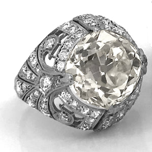 Estate Platinum Old European-Cut Diamond Ring