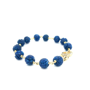18kt Yellow Gold Lapis Lazuli Bracelet