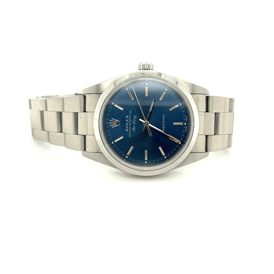 1999 Rolex Air King 34mm Blue Dial
