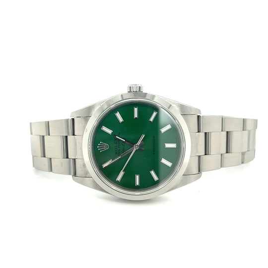 NOS 2000 Rolex Air King 34mm Green Dial