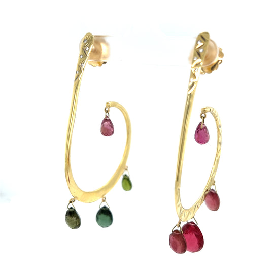 Tulum Swirling Hoop with Briolettes