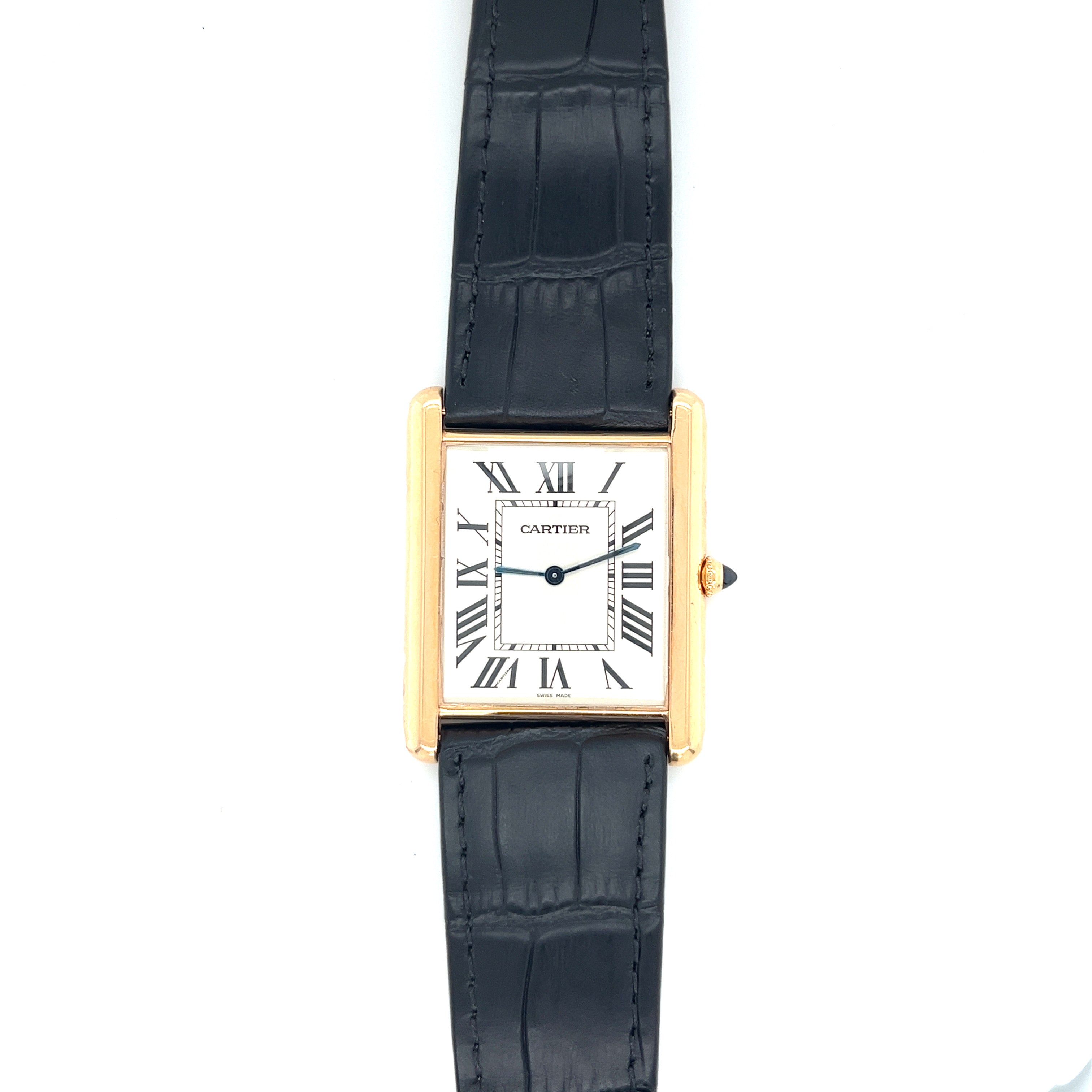 Circa 2015 Jumbo Cartier Tank 18kt Rose Gold Mechanical – Glenn