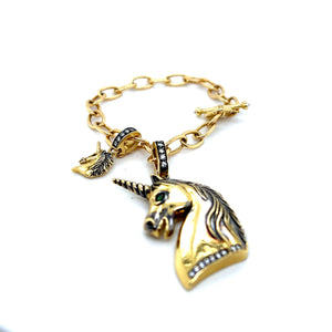 18kt Gold Unicorn Head Charm