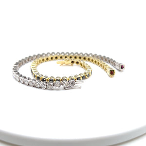 18kt White Gold Tennis Bracelet with White Rose-cut Diamonds
