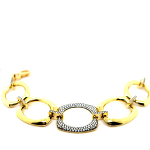 18kt Green Gold Solid Mid Link Large Bracelet