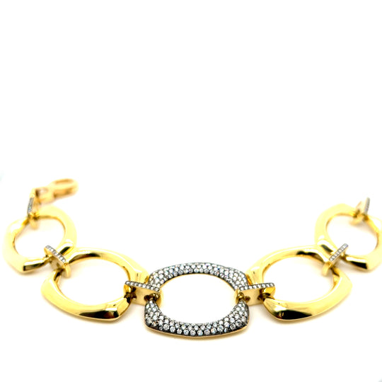 18kt Green Gold Solid Mid Link Large Bracelet