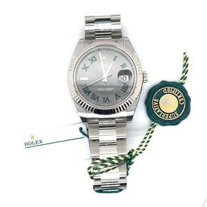 Rolex Datejust 41 Wimbledon Dial Mint Complete Unworn