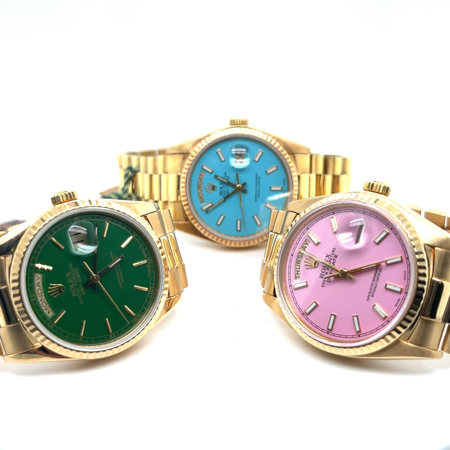 1986 Rolex Day Date Green Glenn Bradford Fine Jewelry