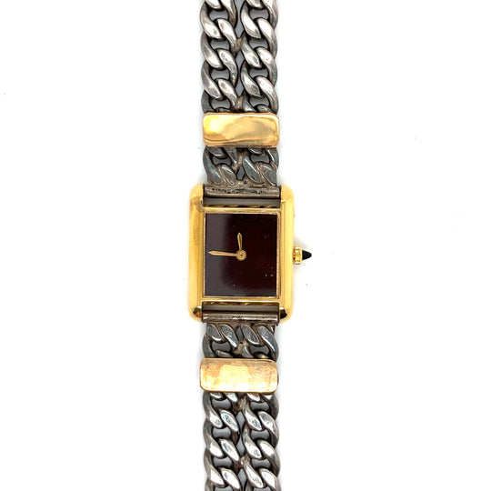Glenn Bradford Vermeil Tank Watch Sterling/14kt Gold