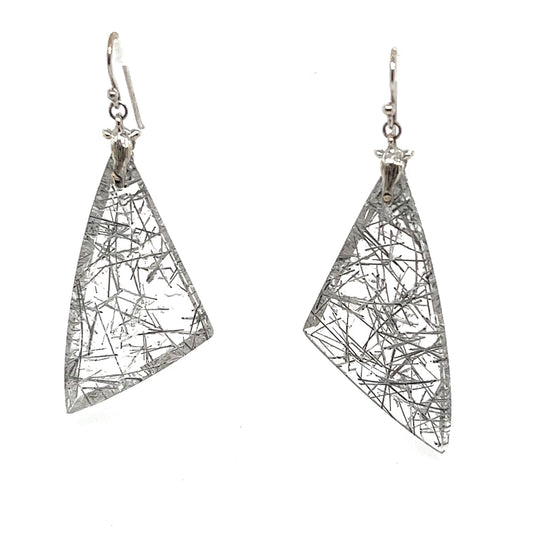 18kt White Gold Chandelier Mutilated Quartz