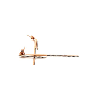 14kt Rose Gold Front to Back Earring With Diamonds