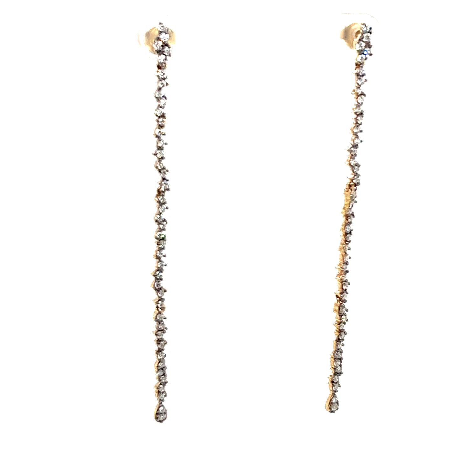 14kt Gold Scattered Diamond Earrings