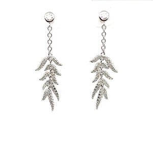 14kt White Gold Vine Drop Earring