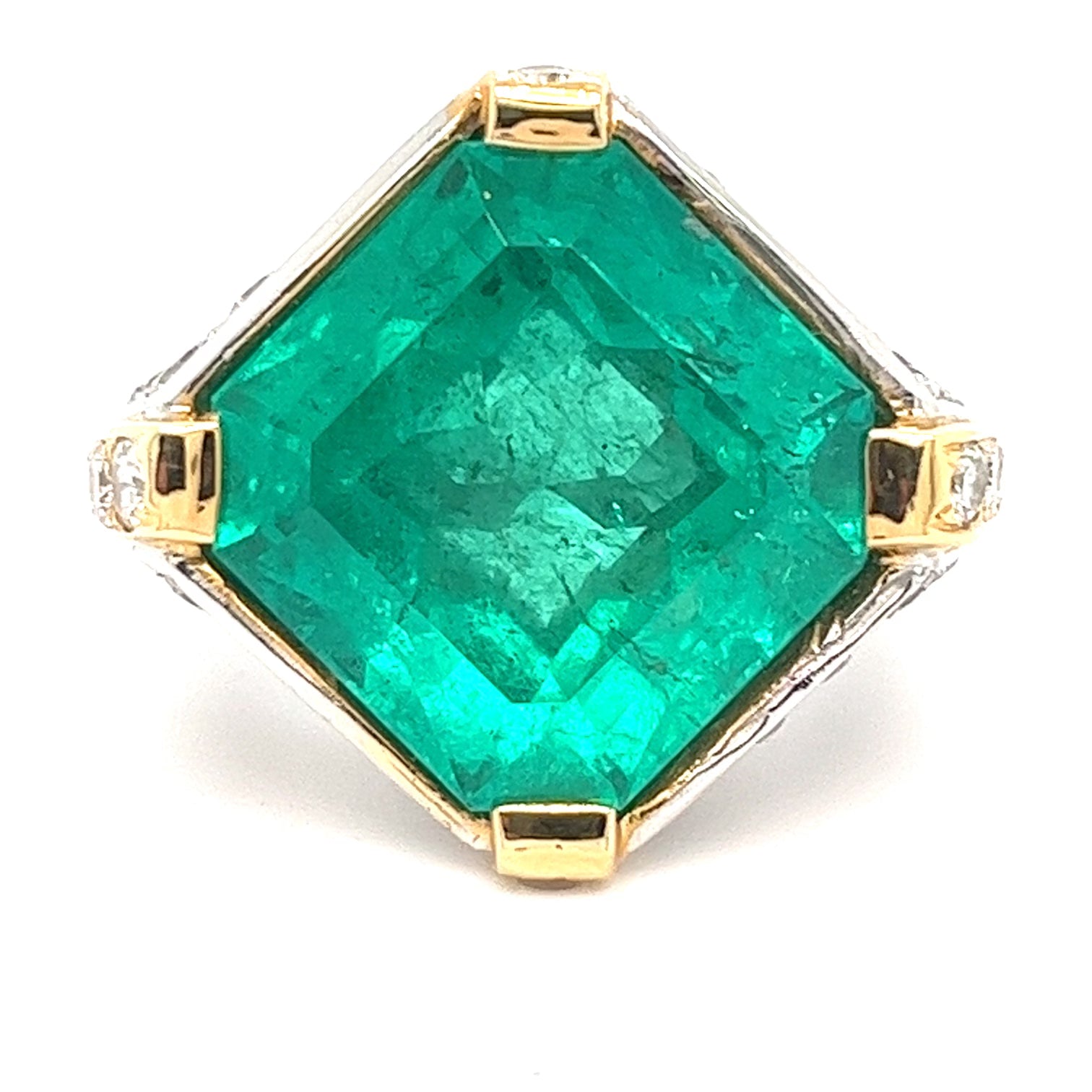 18.47 carat Colombian Minor Emerald Ring