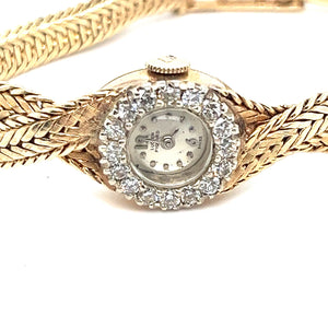 1950s 14kt Gold Mini Lucien Piccard with Diamonds