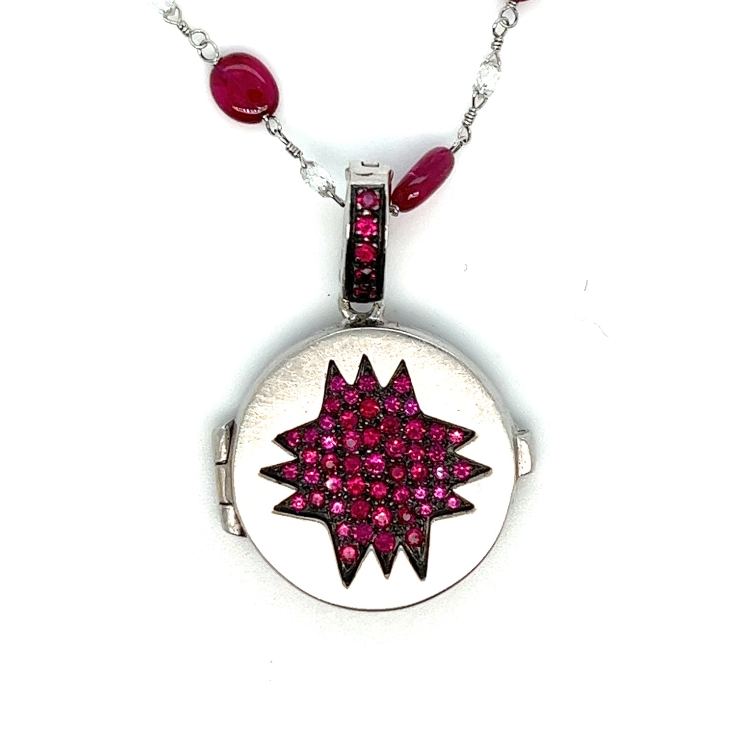 Award-Winning Diamond Sunburst Locket Charm Large