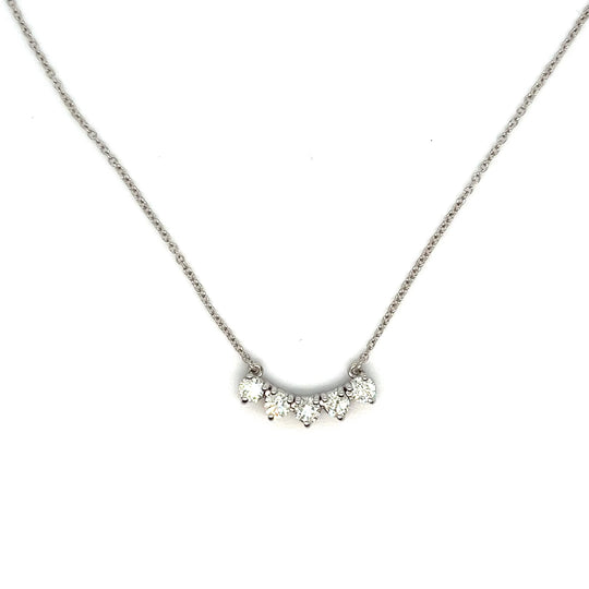 14kt White Gold Diamond Necklace 16 7/8"