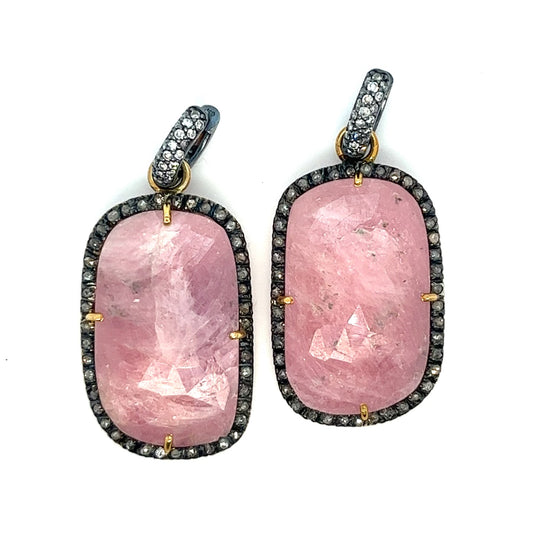 Small Hoops + Detachable Chandeliers Ruby/Diamond