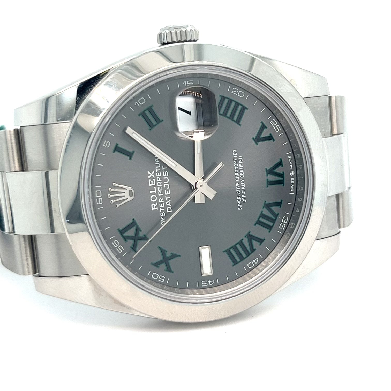 New 2024 Rolex Datejust 41mm Wimbledon Dial Smooth Bezel Oyster Bracelet