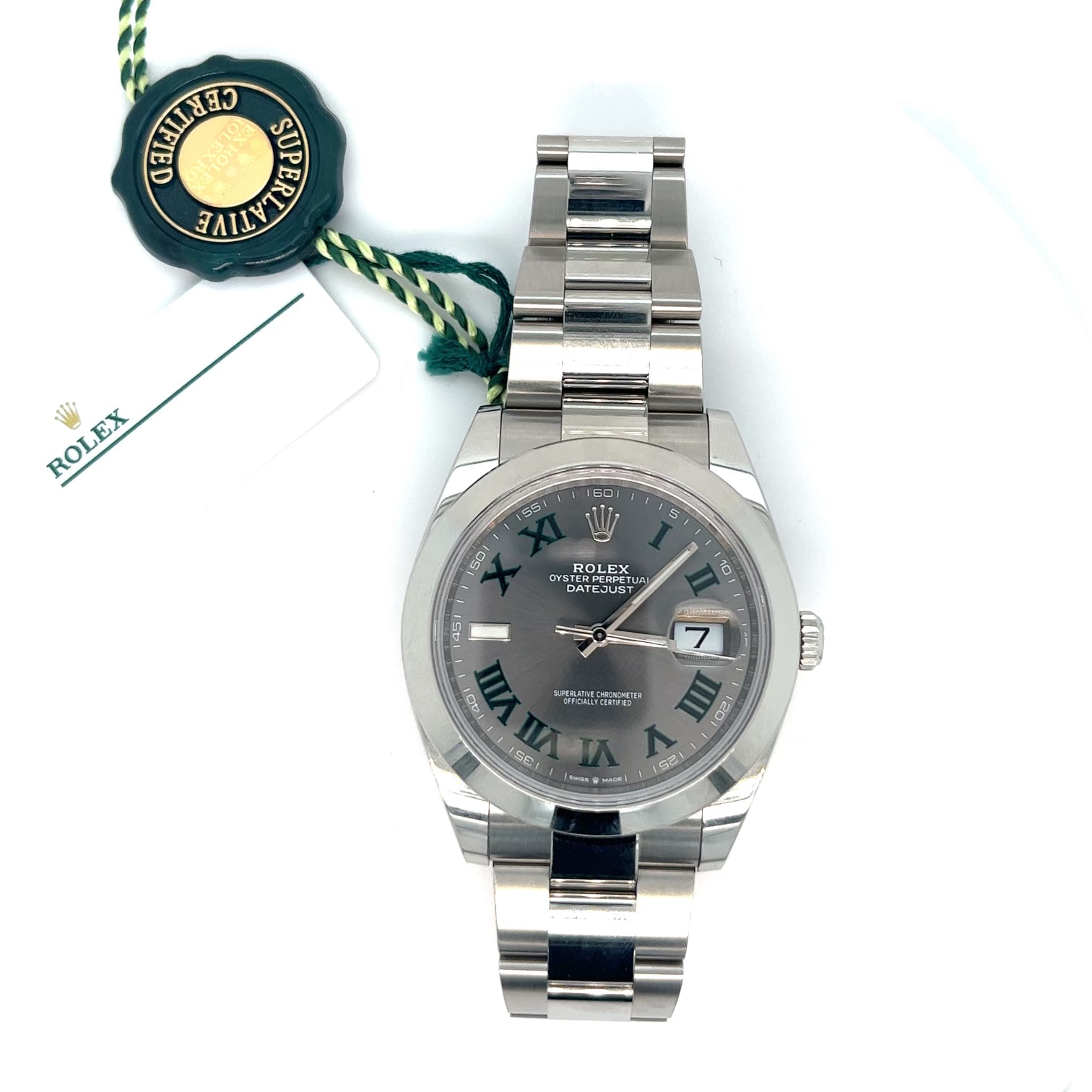 New 2024 Rolex Datejust 41mm Wimbledon Dial Smooth Bezel Oyster Bracelet