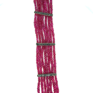 18kt Gold 7 Strand Burma Ruby Bracelet