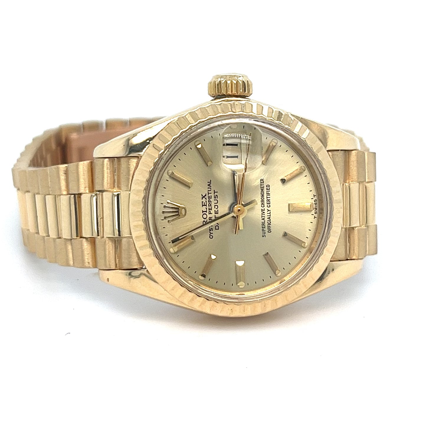 1981 18kt Gold Rolex 26mm Datejust  Ref 6917 Complete Open Certificate