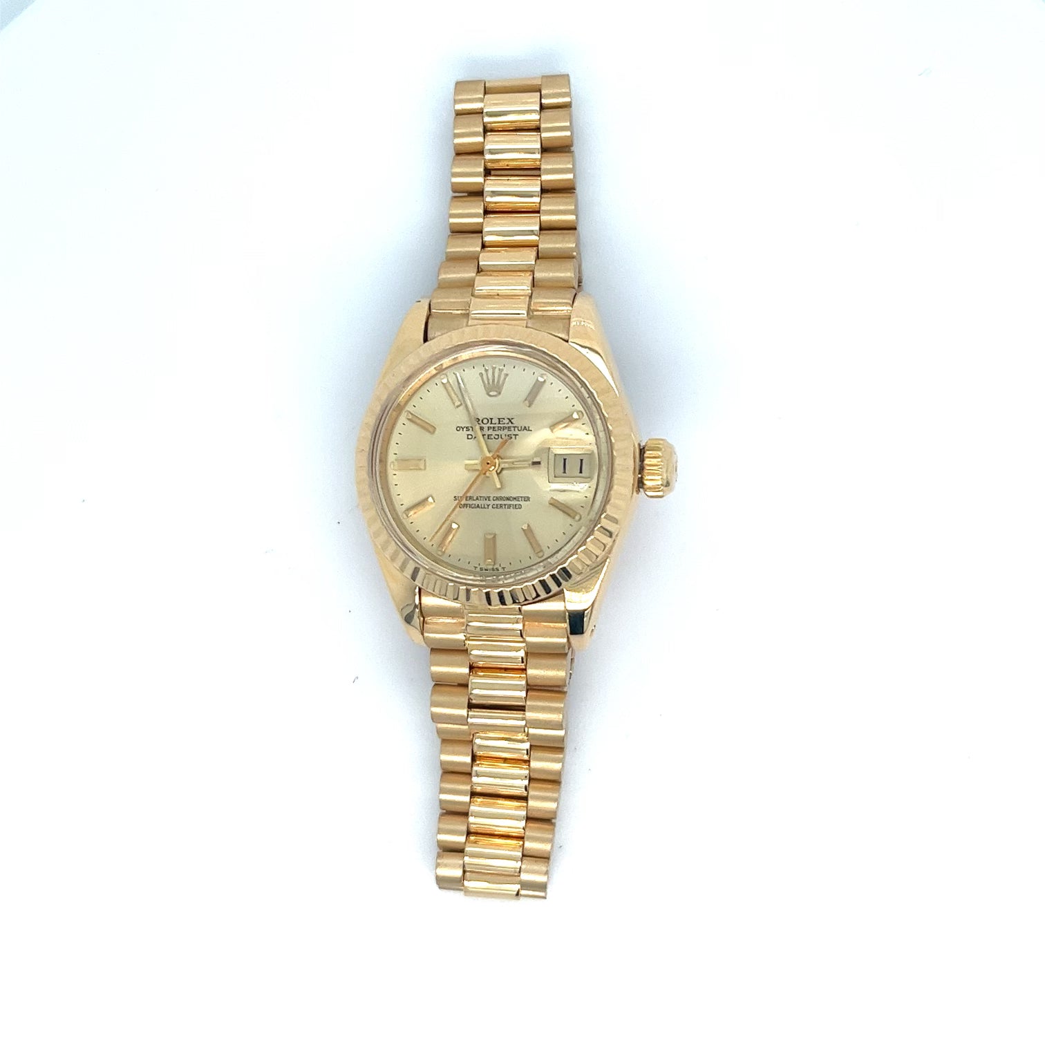 1981 18kt Gold Rolex 26mm Datejust  Ref 6917 Complete Open Certificate