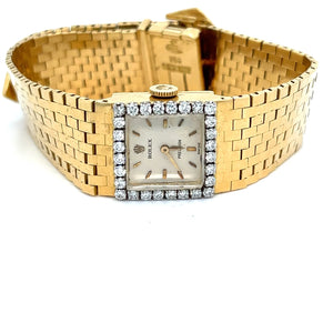 18kt Gold Rolex Buckle Watch with Factory Diamonds