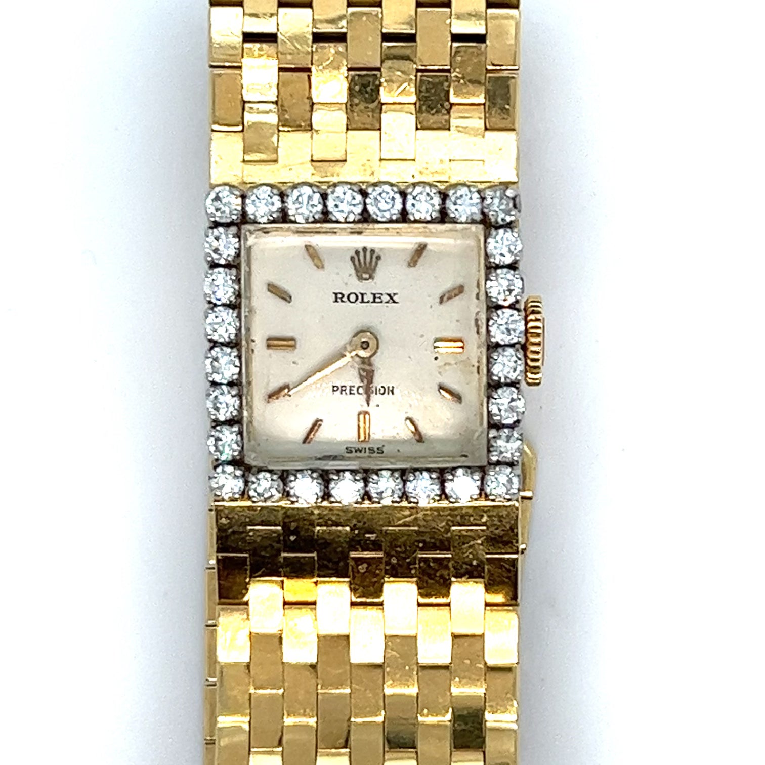 18kt Gold Rolex Buckle Watch with Factory Diamonds