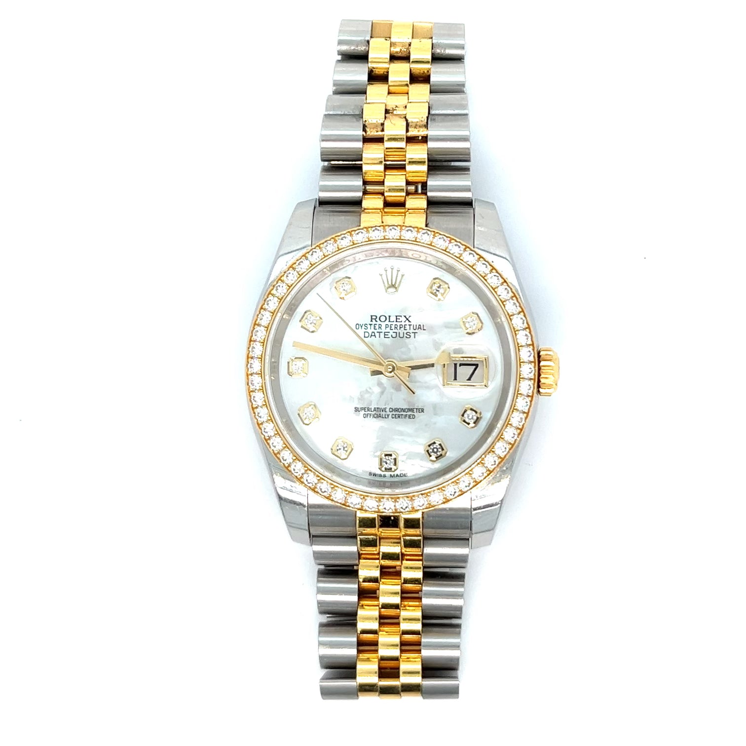 Rolex Two-Tone Datejust Factory Diamonds 36mm Ref 116243