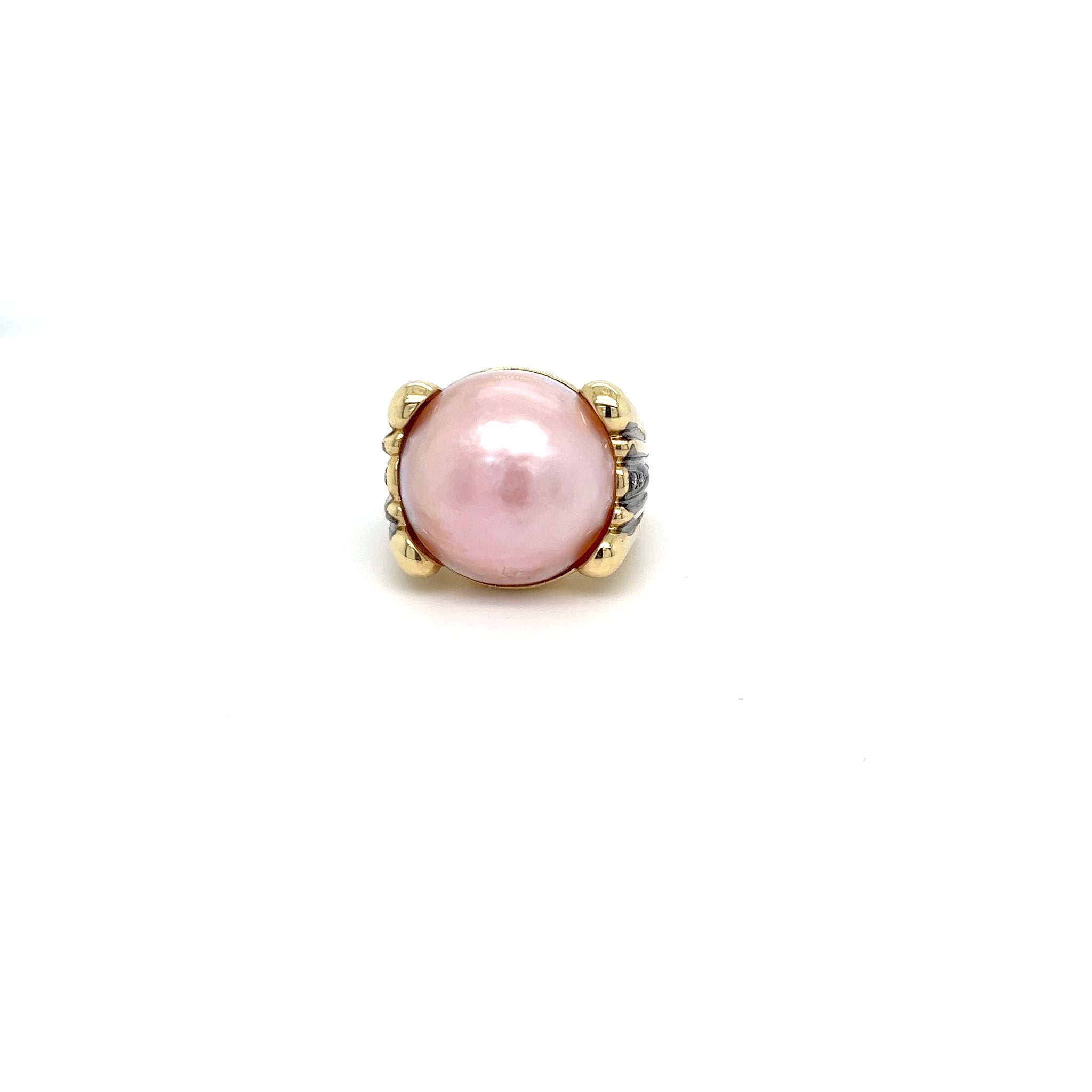 14kt Gold Pink Pearl Cocktail Ring