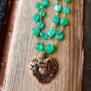 One-of-a-Kind Colombian Emerald Pebble Necklace