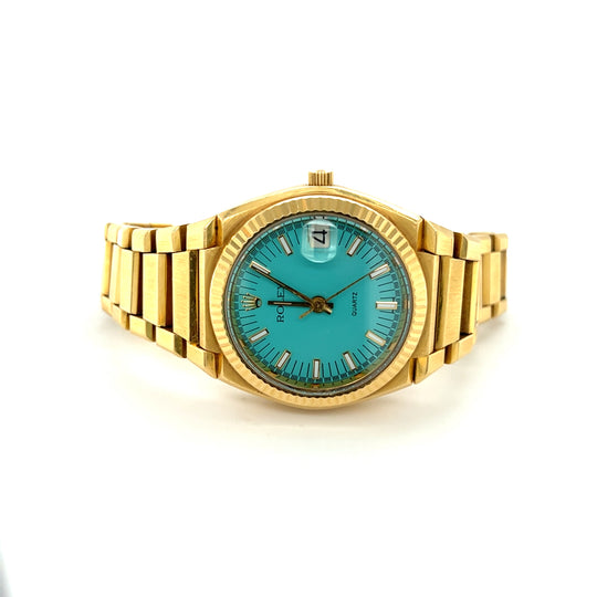 1971 Rolex Texano Datejust ref 5100 39mm Turquoise