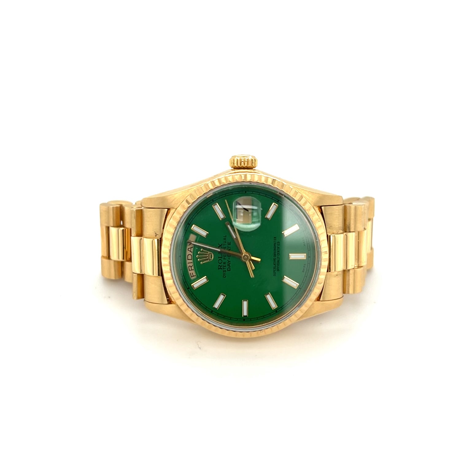 Day date rolex gold 2025 green